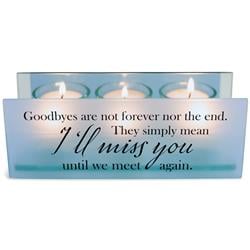 Picture of Dicksons MCHPRT21BL Unisex Goodbyes Are Not Forever Nor Tealight Candle Holder, Blue - One Size