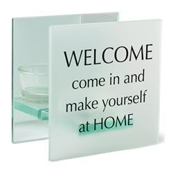 Picture of Dicksons MCHQ59 Unisex Holder Welcome Come In & Make Tealight Candle Holder&#44; White - One Size