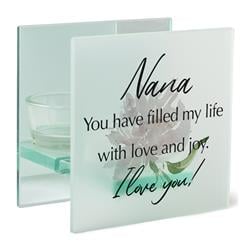 Picture of Dicksons MCHQ60 Unisex Holder Nana You Have Filled My Tealight Candle Holder, White - One Size
