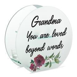 Picture of Dicksons MCHR38 Unisex Grandma You Are Loved Beyond & Inspiration Large Tealight Candle Holder&#44; White - One Size