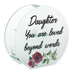 Picture of Dicksons MCHR39 Unisex Daughter You Are Loved Large Tealight Candle Holder, White - One Size