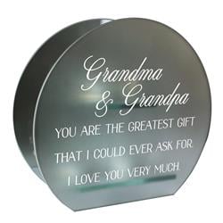 Picture of Dicksons MCHR42GY Unisex Grandma & Grandpa Grey Large Tealight Candle Holder&#44; Grey - One Size