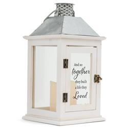 LTN236W Unisex Together They Built Small Lantern, White - One Size