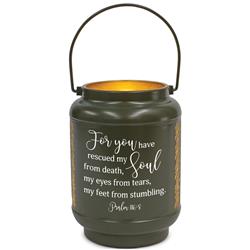 DLTN53SGR Unisex You Rescued Psalm 116 Small Lantern, Green - One Size