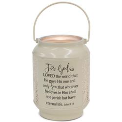 DLTN63SWH Unisex Lantern for God so Loved Small Ivory, White - One Size