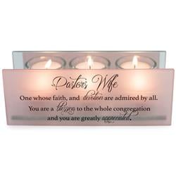 Picture of Dicksons MCHPRT25BH Unisex Pastor Wife One Who Faith Blush Tealight Candle Holder, Pink - One Size