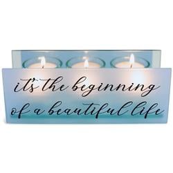Picture of Dicksons MCHPRT26BL Unisex Beginning of a Beautiful Tealight Candle Holder, Blue - One Size