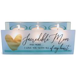 Picture of Dicksons MCHPRT27BL Unisex Incredible Mom I Love You Blue Tealight Candle Holder, Blue - One Size