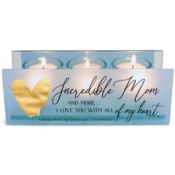 Picture of Dicksons MCHPRT27SBL Unisex Incredible Mom I Love You Tealight Candle Holder, Blue - One Size