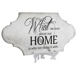 TLAB11W Unisex What We Love About Our Home Wall Tile, White - One Size