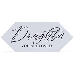 TLPT03W Unisex Daughter Loved Tabletop Tile, White - One Size