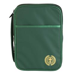 BCV-LP214 Bible Cover Green Cross Large Print