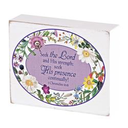 TPLK43-333 Tabletop Plaque Seek The Lord White 4x3