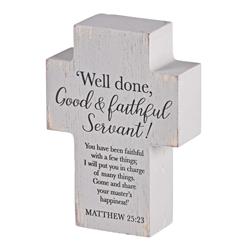 TPLKC34-105 Tabletop Plaque Cross Faithfull Servant
