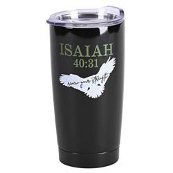 Picture of Dicksons SSTUMB-125 Tumbler Eagle Isaiah 40:31 Black 20 oz