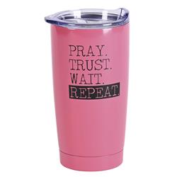 Picture of Dicksons SSTUMPK-41 Tumbler Pray Trust Wait Pink 20 oz