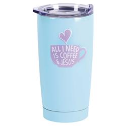 Picture of Dicksons SSTUMT-95 Tumbler Coffee And Jesus Teal 20 oz