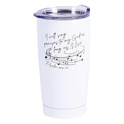 Picture of Dicksons SSTUMW-154 Tumbler I Will Sing Praises White 20 oz