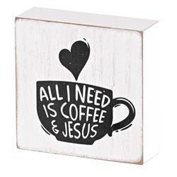 TPLK33-237 Tabletop Plaque Coffee & Jesus 3x3