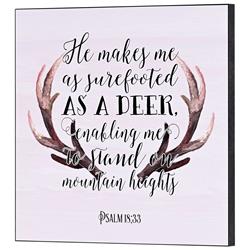 PLK1212-967 Wall Plaque He Makes Me Surefooted 12x12