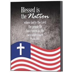 PLK810-877 Wall Plaque Flag Blessed Is Nation 8x10