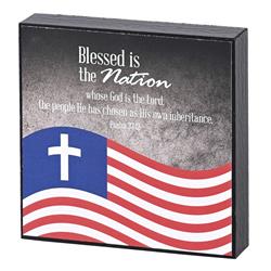 PLK44-132 Tabletop Plaque Flag Blessed Is The 4x4