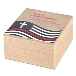 WOODBOX-146 Keepsake Box Firefighter Be Strong MDF