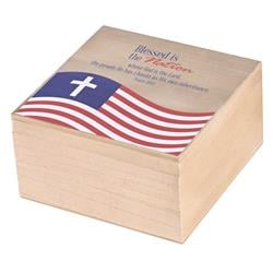 WOODBOX-147 Keepsake Box Flag Blessed Is The MDF