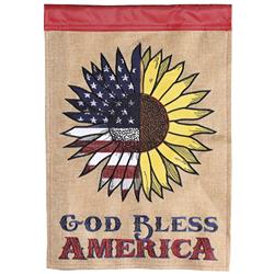FLAG-2132 Flag God Bless America Burlap 13x18