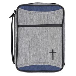 BCK-LP212 Bible Cover Heather Blue Large Print