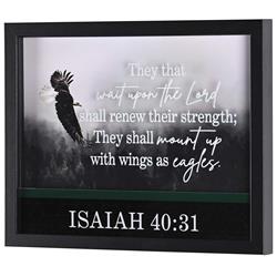 FRMWDBL-1411-68 Framed Wall Art Eagle Isaiah 40:31 14x11