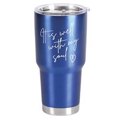 Picture of Dicksons SSTUM30BL-18 Tumbler It Is Well With My Blue 30 oz