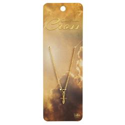 35-8393 Necklace Mini Ribbon Cross Gold Plated