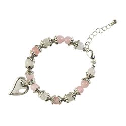 Picture of Dicksons 35-8085 Bead Bracelet Reunion Heart Pink/White