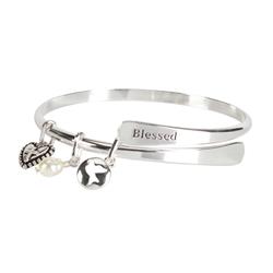 Picture of Dicksons 30-4968T Wire Wrap Bangle Blessed With Pearl