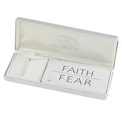 Picture of Dicksons 73-4845P Necklace Faith Over Fear Box Cross 18in