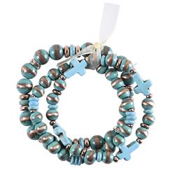 Picture of Dicksons 30-4978T Stretch Bracelet Triple Stack Turquoise