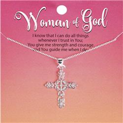 Picture of Dicksons 73-9093P Necklace Cutout Bud Cross Silver Plate