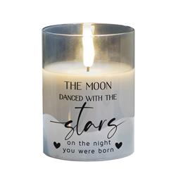 PGC-04-47GY LED Candle The Moon Danced With 4in Grey
