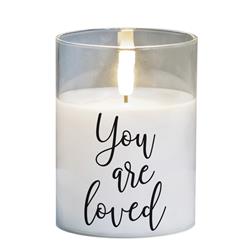 PGC-04-50WH LED Candle You Are Loved 4in White
