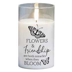 PGC-05-40WH LED Candle Flowers&Friendship 5in White