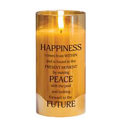 PGC-06-37GD LED Candle Happiness Comes From 6in Gold