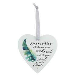 GLORNH28 Glass Ornament Heart Memories Will Warm