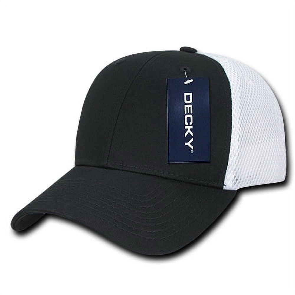204-BLKWHT Low Crown Air Mesh Baseball Cap, Black & White