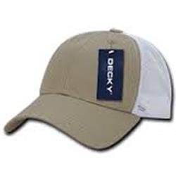 Low Crown Mesh Golf Cap, Khaki & White