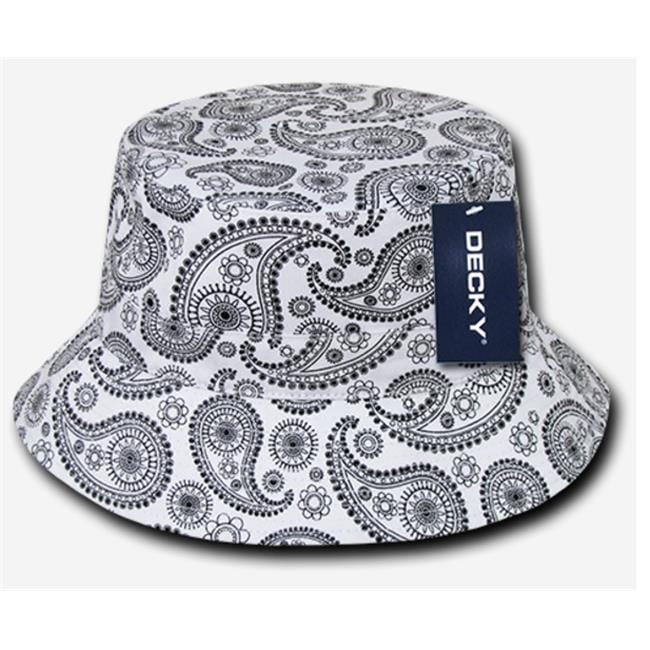 Paisley Bucket Hat, White - Extra Large