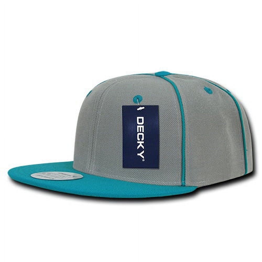1078-TEAL Piped Crown Snapbacks, Teal