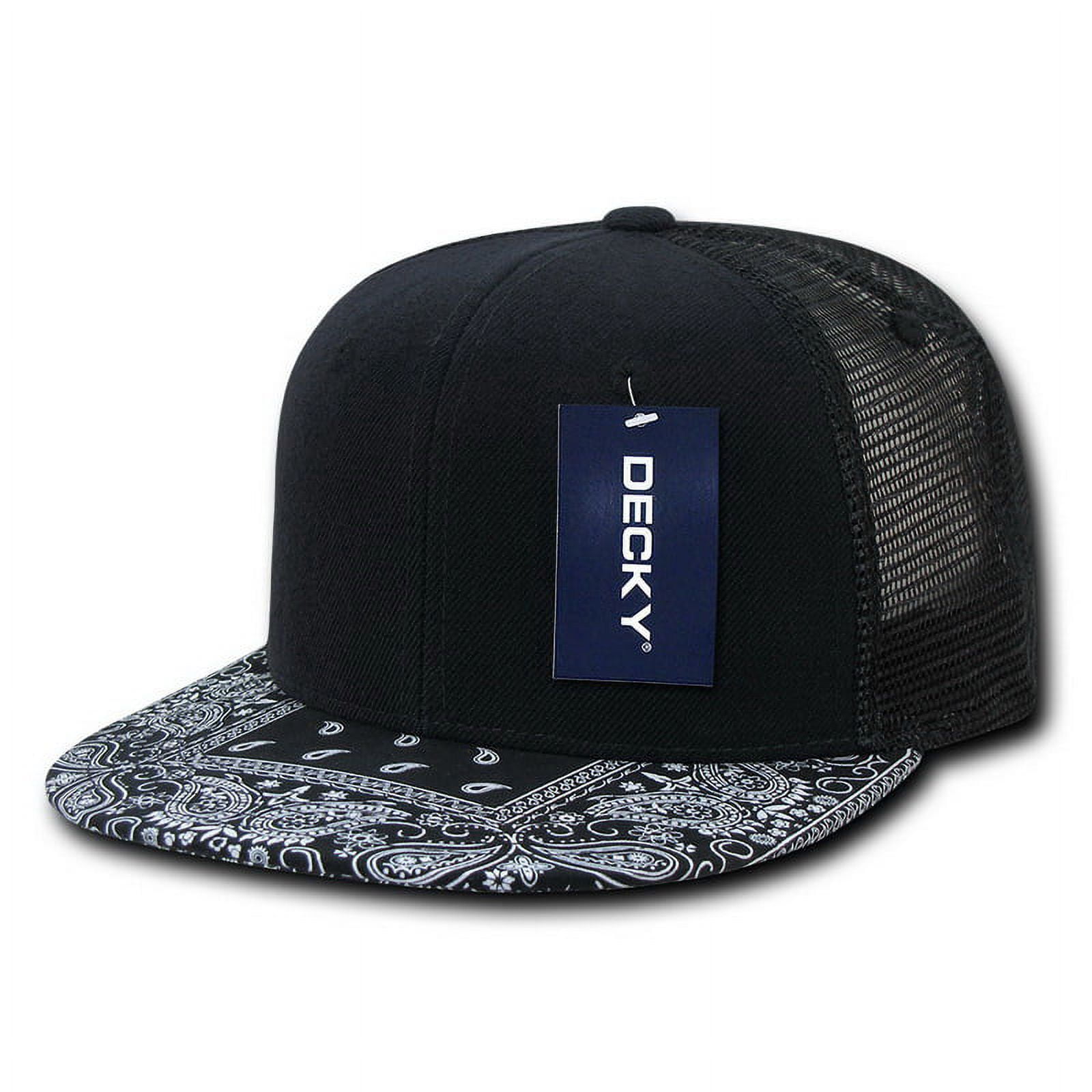 Bandanna Trucker Caps, Black & Black