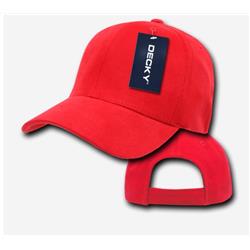 112-RED Brushed Cotton Baseball Caps, Red