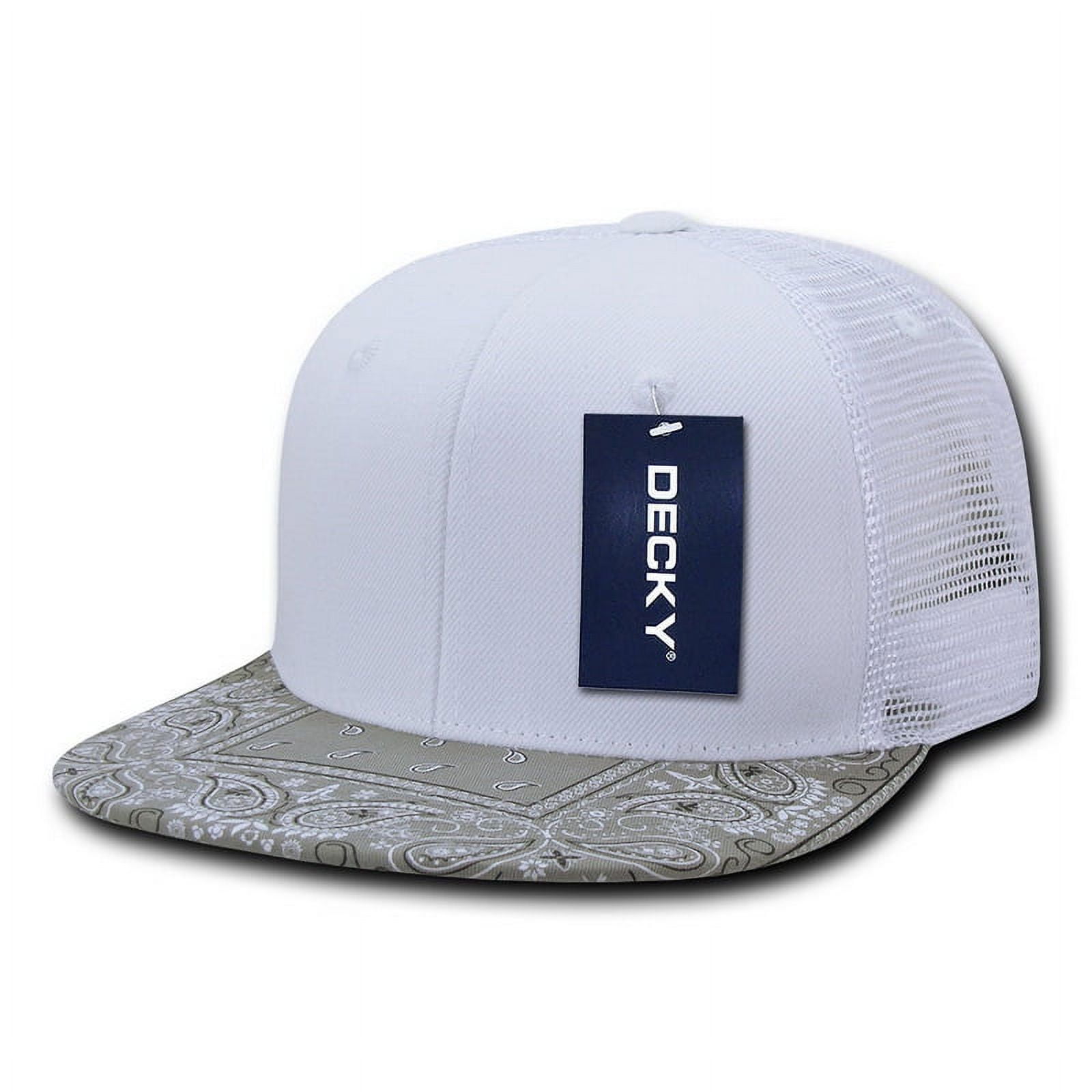 1083-WHTGRY Bandanna Trucker Caps - White , Grey